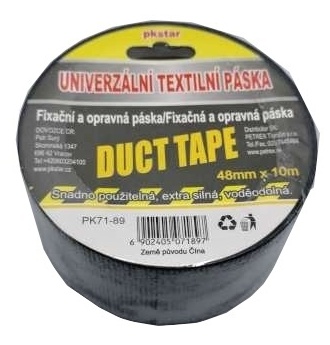 Lepiaca páska textilná-čierna 48mm x 10m PK71-89