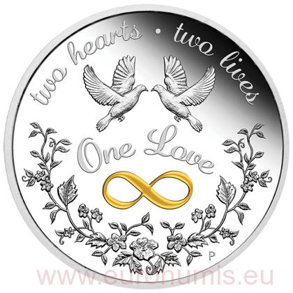 Dollar 2022 Austrália PROOF 1 Oz Ag One Love