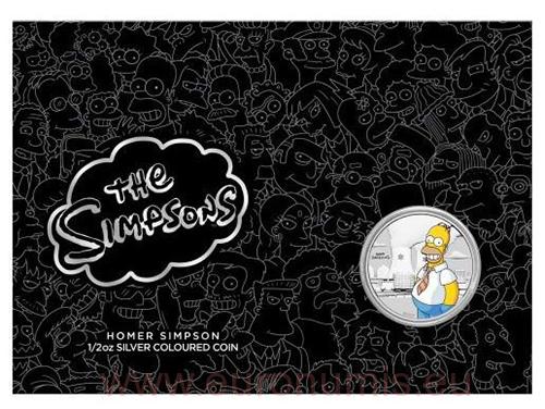 50 Cents 2020 Tuvalu BU karta farbená 1/2 Oz Homer Simpson