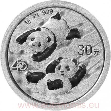 30 Yuan 2022 Čína BU karta 1 g Pt Panda 40th Anniversary