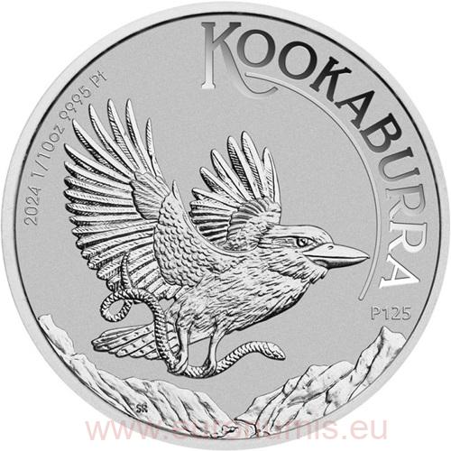 15 Dollars 2024 Austrália BU 1/10 Oz Pt, Kookaburra