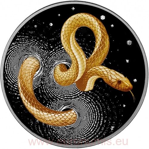 1000 Francs CFA 2024 Kamerun PROOF Ultra High Relief Dark Gilded 1 Oz Ag, Herpeton Snake