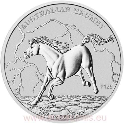 Dollar 2024 Austrália BU 1 Oz Ag, Australian Brumby 