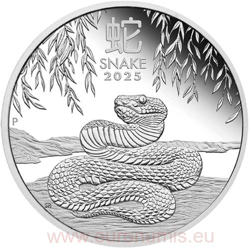 Dollar 2025 Austrália PROOF 1 Oz Ag Lunar III. - Year of the Snake