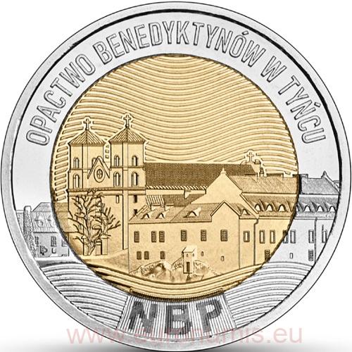 5 Zloty 2024 Polsko UNC, Benedictine Abbey in Tyniec