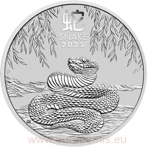 8 Dollars 2025 Austrália BU 5 Oz Ag Lunar III. - Year of the Snake