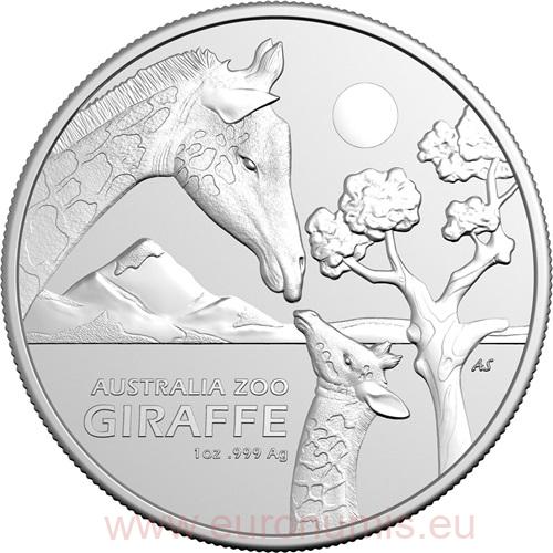 Dollar 2024 Austrália BU 1 Oz Ag, Australia Zoo Giraffe