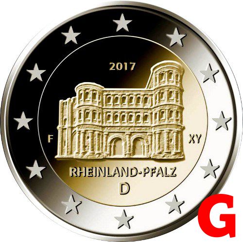 2 euro 2017 G Nemecko cc.UNC, Porýnie-Falcko