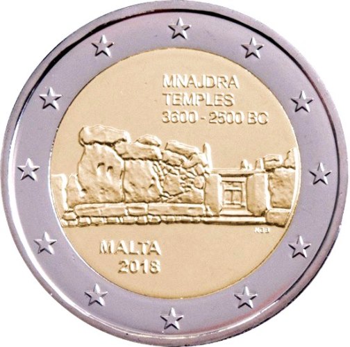 2 euro 2018 Malta cc.UNC Chrámy Mnajdra