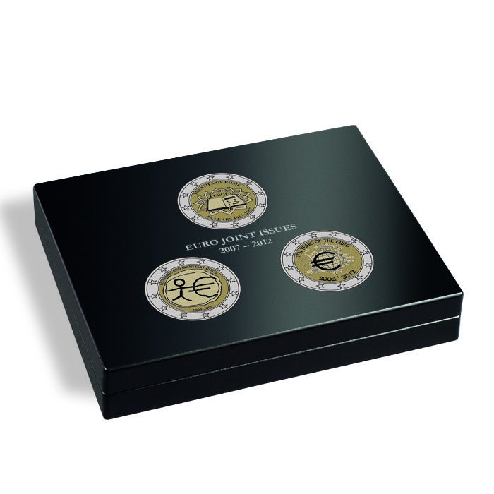 Kazeta VOLTERRA TRIO de Luxe, 2 euro mince 2007-2009-2012, čierna (HMK3T2EUJIS)