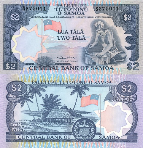 2 Tala 2020 Samoa UNC séria S oficialny reprint