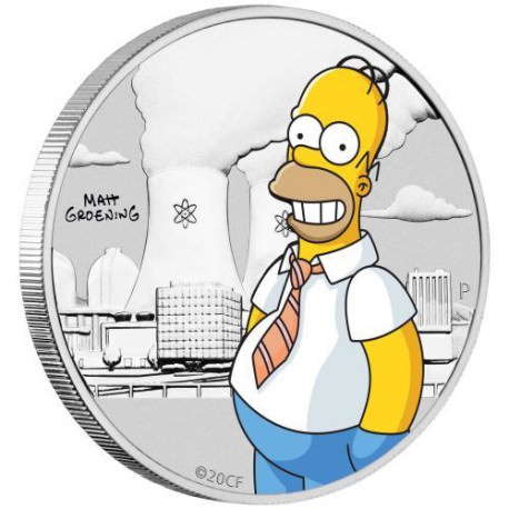 50 Cents 2020 Tuvalu BU karta farbená 1/2 Oz Homer Simpson