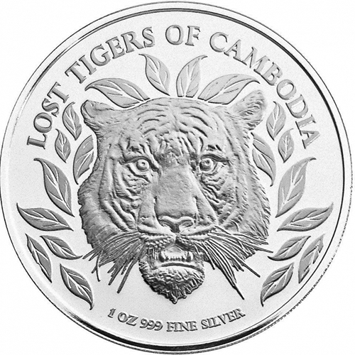 3000 Riels 2022 Kambodža BU 1 Oz Ag, Lost Tiger