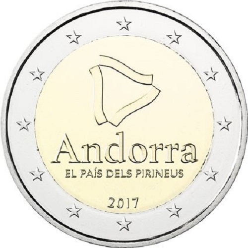 2 euro 2017 Andorra cc.UNC bez blistru, Krajina Pyrenejí