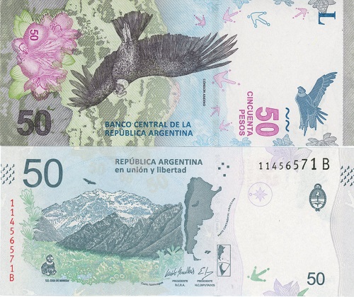 50 Pesos 2017 Argentína UNC séria B