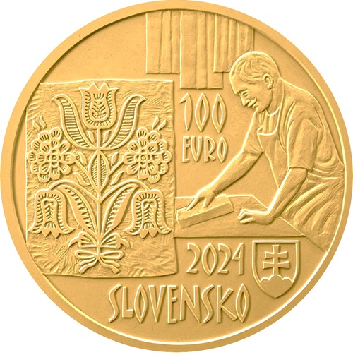 100 euro 2024 Slovensko PROOF, MODROTLAČ