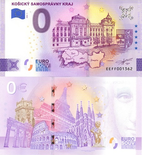 0 euro suvenír 2024/1 Slovensko UNC Košický samosprávny kraj (ND)