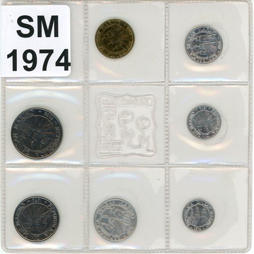 SET 1974 San Maríno UNC (188 Lire)