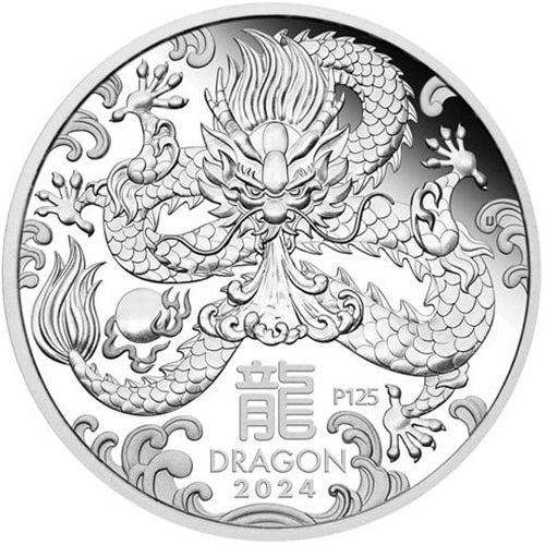 Dollar 2024 Austrália PROOF 1 Oz Ag Lunar III. - Year of the Dragon