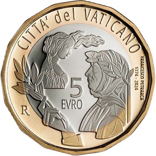 5 euro 2024 Vatikán PROOF Francesco Petrarch