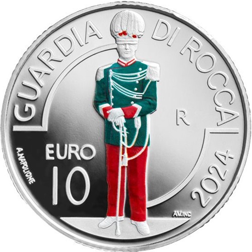 10 euro 2024 San Maríno PROOF farbená Guardia di Rocca