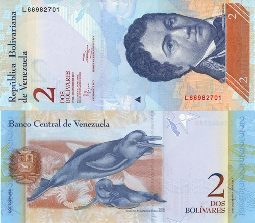 2 Bolivares 2012 Venezuela UNC séria L