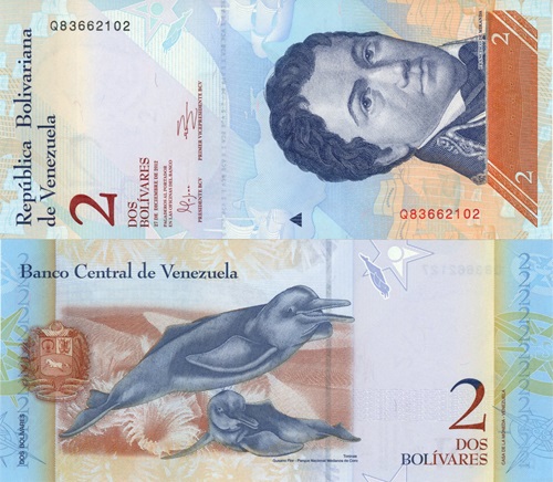 2 Bolivares 2012 Venezuela UNC séria Q