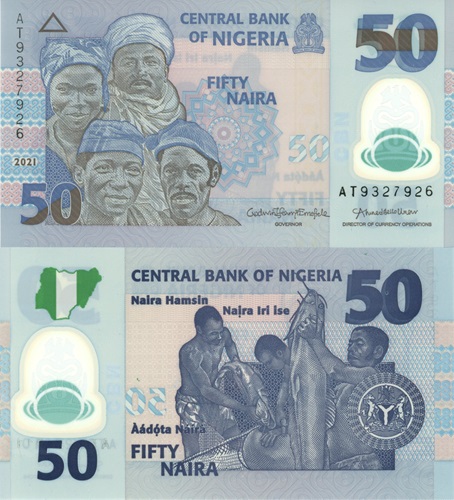 50 Naira 2021 Nigéria UNC séria AT