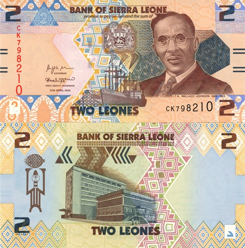 2 Leones 2022 Sierra Leone UNC séria CK