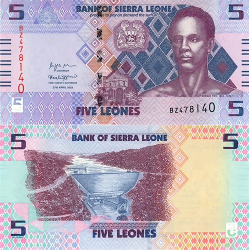 5 Leones 2022 Sierra Leone UNC séria BZ