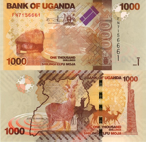 1000 Schillings 2022 Uganda UNC séria FN