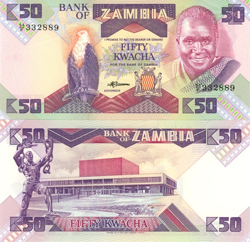 50 Kwacha 1986-88 Zambia UNC séria 54/F