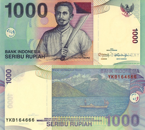 1000 Rupiah 2013 Indonézia UNC séria YKB