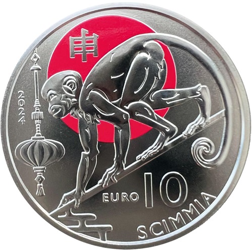 10 euro 2024 San Maríno BU Chinese Lunar Calendar Monkey