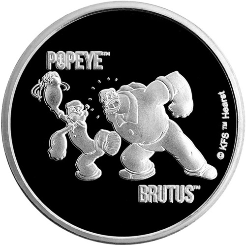 2 Dollars 2024 Samoa PROOF like 1 Oz Ag, Popeye and Brutus