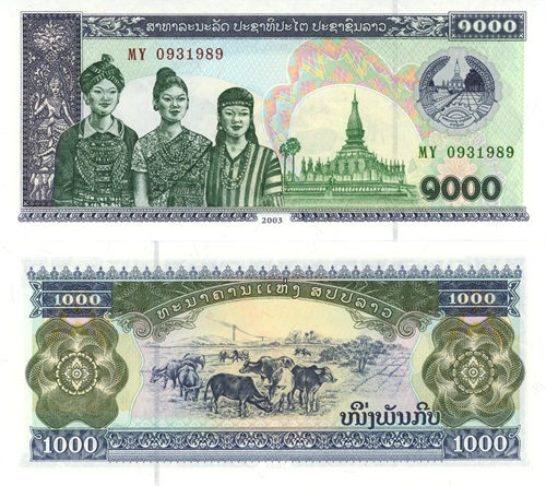 1000 Kip 2003 Laos UNC séria MY