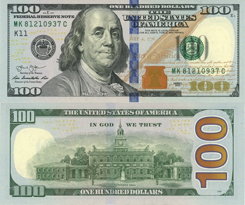 100 Dollars 2013 USA UNC séria MK*C