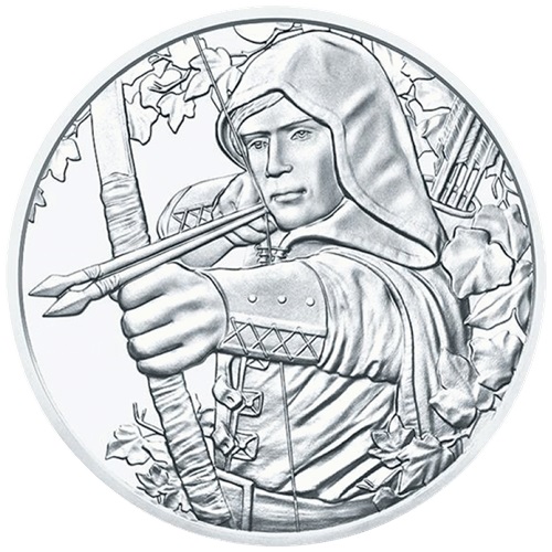 1.50 euro 2019 Rakúsko BU 1 Oz Ag, Robin Hood