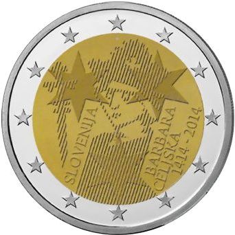 2 euro 2014 Slovinsko cc.UNC Barbara Celjska