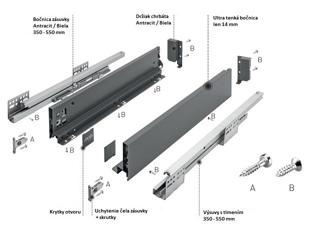 VYS AXIS PRO A 600mm B H120 antracit