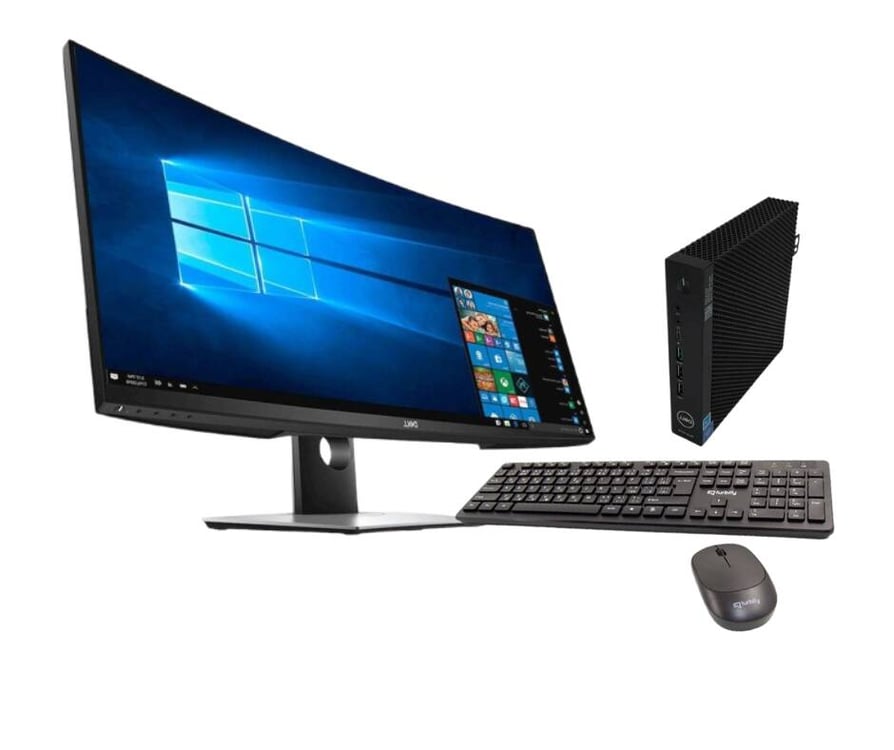 Dell Wyse 5070 Thin Client (Slim) + Dell 34" UltraSharp P3418HW Curved Ultrawide IPS Monitor