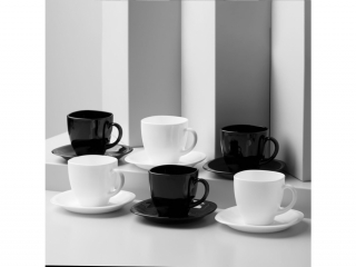 LUMINARC Carine Neo kávová súprava White & Black, 12 ks