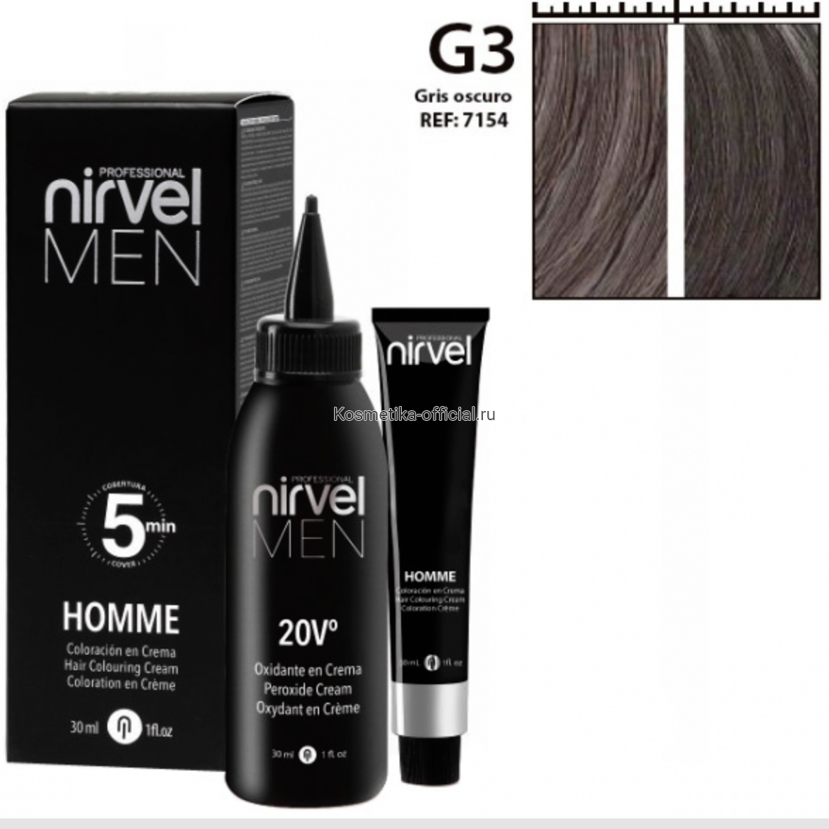 NIRVEL HOMME G-3 DARK GREY pánska farba na vlasy