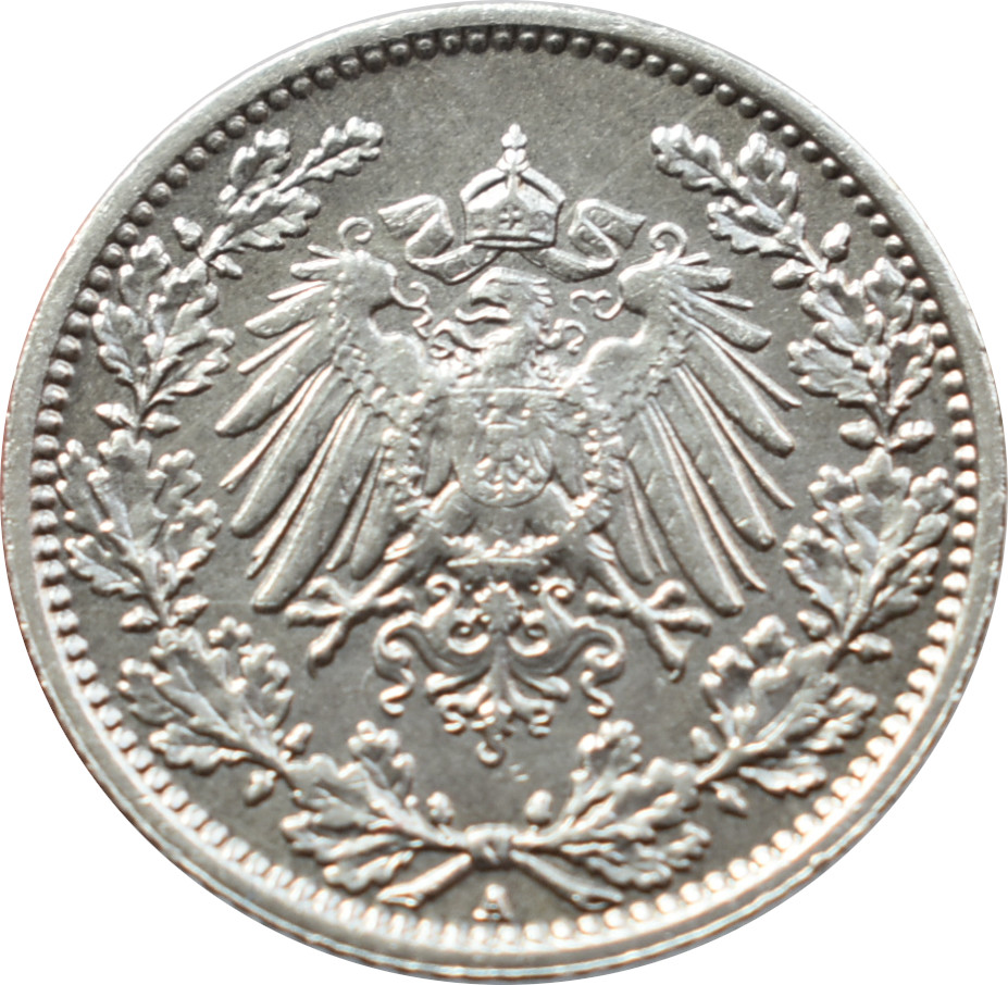 Nemecko - Nemecká ríša 1/2 Mark 1918 A