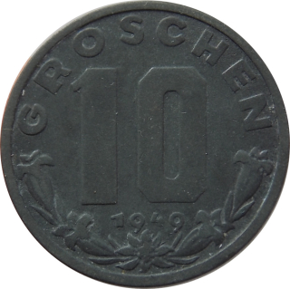 Rakúsko 10 Groschen 1949