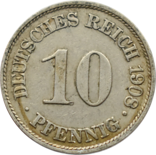 Nemecko - Nemecká ríša 10 Pfennig 1908 A