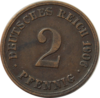 Nemecko - Nemecká ríša 2 Pfennig 1906 D