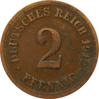 Nemecko - Nemecká ríša 2 Pfennig 1912 F