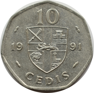 Ghana 10 Cedis 1991