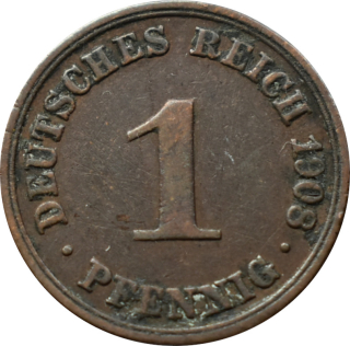 Nemecko - Nemecká ríša 1 Pfennig 1908 A